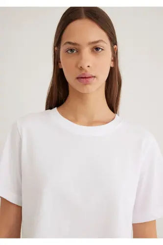 White Crop Basic T-Shirt Crop / Short Cut 1613072- - 7