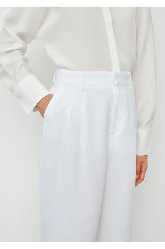 White Culotte Trousers 1010781-70057 - 5