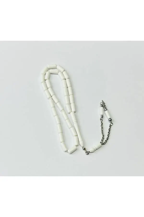 White Cut Amber Tasbih - 1