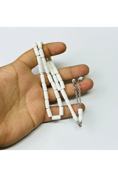 White Cut Amber Tasbih - 3
