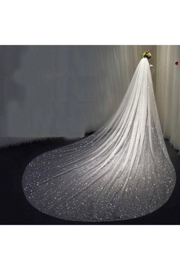 White Dense Plaster Spray Glitter Veil Model 3 Meter White - 8