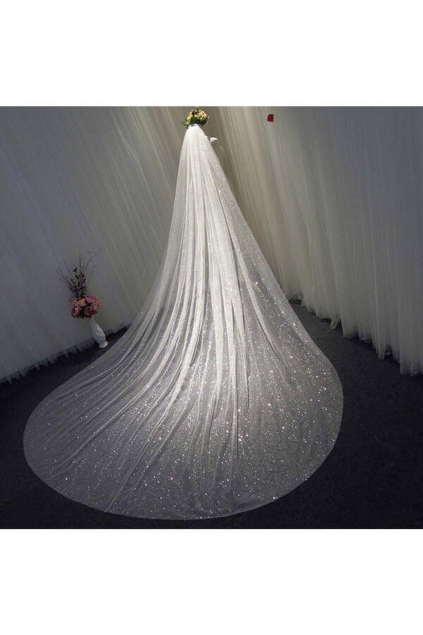 White Dense Plaster Spray Glitter Veil Model 3 Meter White - 9