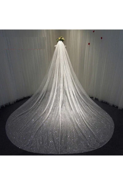 White Dense Plaster Spray Glitter Veil Model 3 Meter White - Modazone