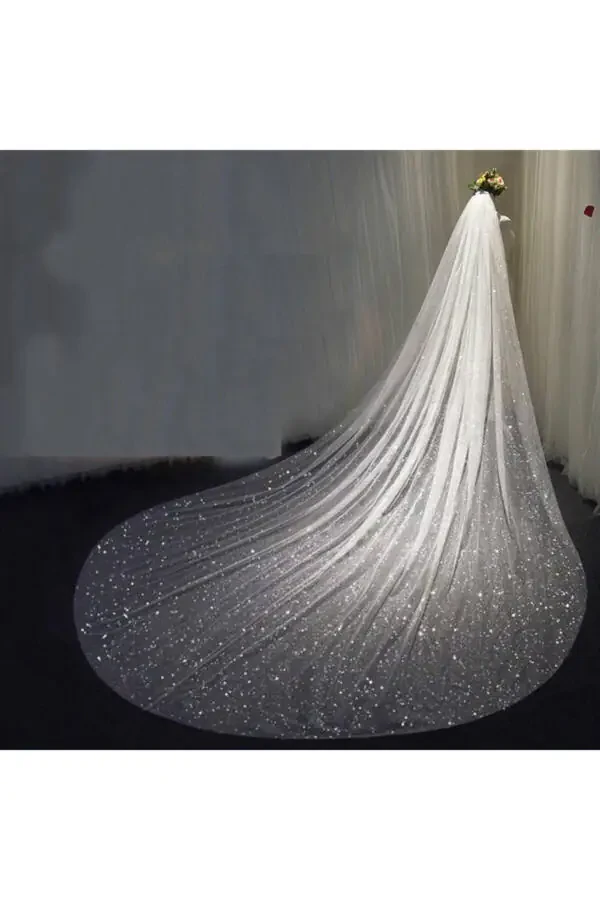 White Dense Plaster Spray Glitter Veil Model 3 Meter White - 2