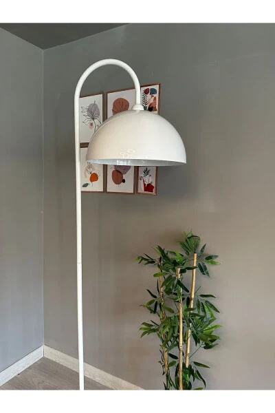 White Floor Lamp Modern Decorative Metal Living Room Study Room - 23