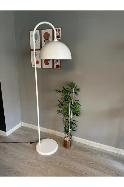 White Floor Lamp Modern Decorative Metal Living Room Study Room - 11