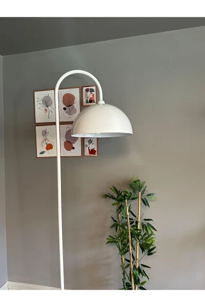 White Floor Lamp Modern Decorative Metal Living Room Study Room - 14