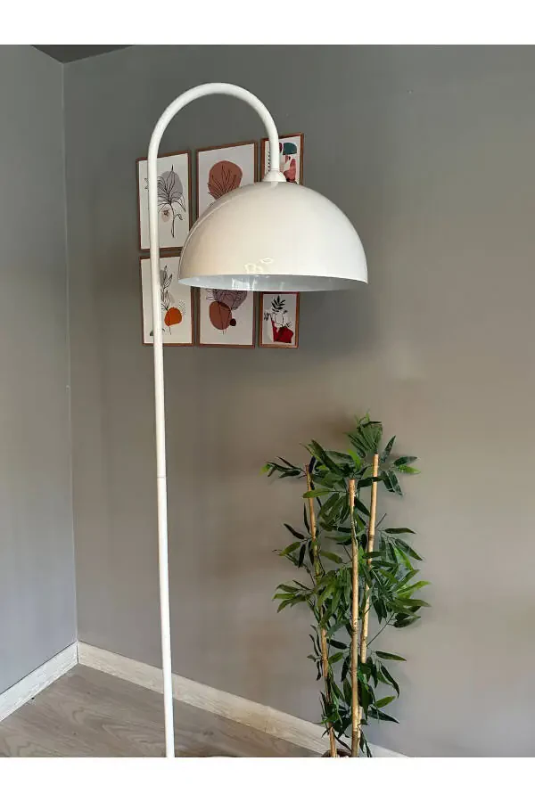 White Floor Lamp Modern Decorative Metal Living Room Study Room - 5