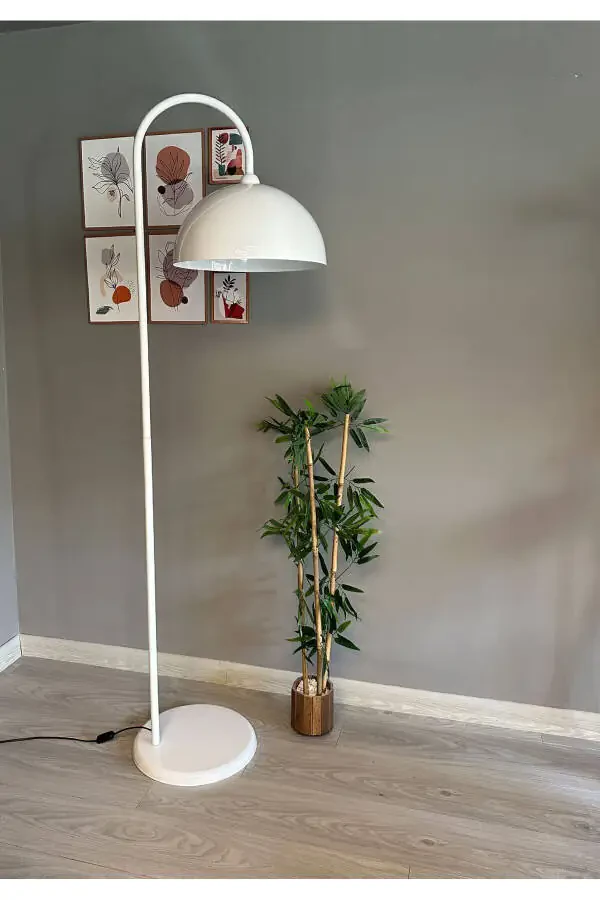 White Floor Lamp Modern Decorative Metal Living Room Study Room - 8