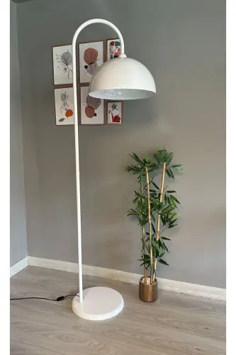 White Floor Lamp Modern Decorative Metal Living Room Study Room - BAMYUM (1)