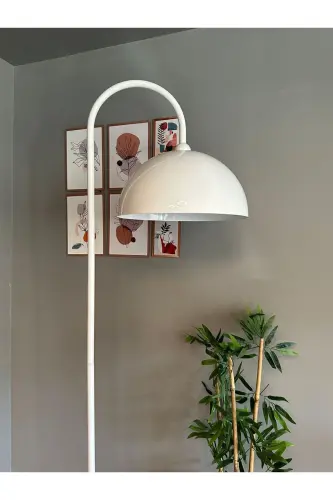 White Floor Lamp Modern Decorative Metal Living Room Study Room - 5