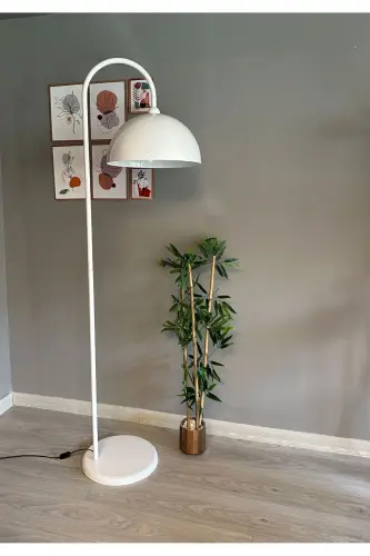 White Floor Lamp Modern Decorative Metal Living Room Study Room - 9