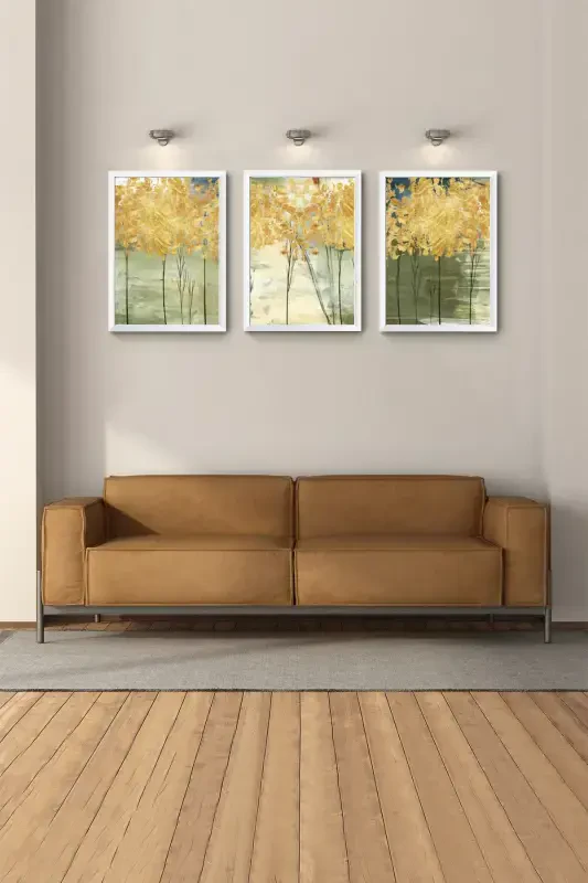 White Framed Coffee Corner Kitchen Paintings Landscape Paintings Table Kitchen MDF Painting Wall Painting-White - 5