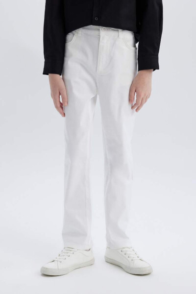 White Gabardine Trousers for Boys - 8