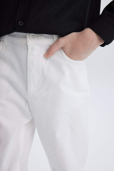 White Gabardine Trousers for Boys - 11