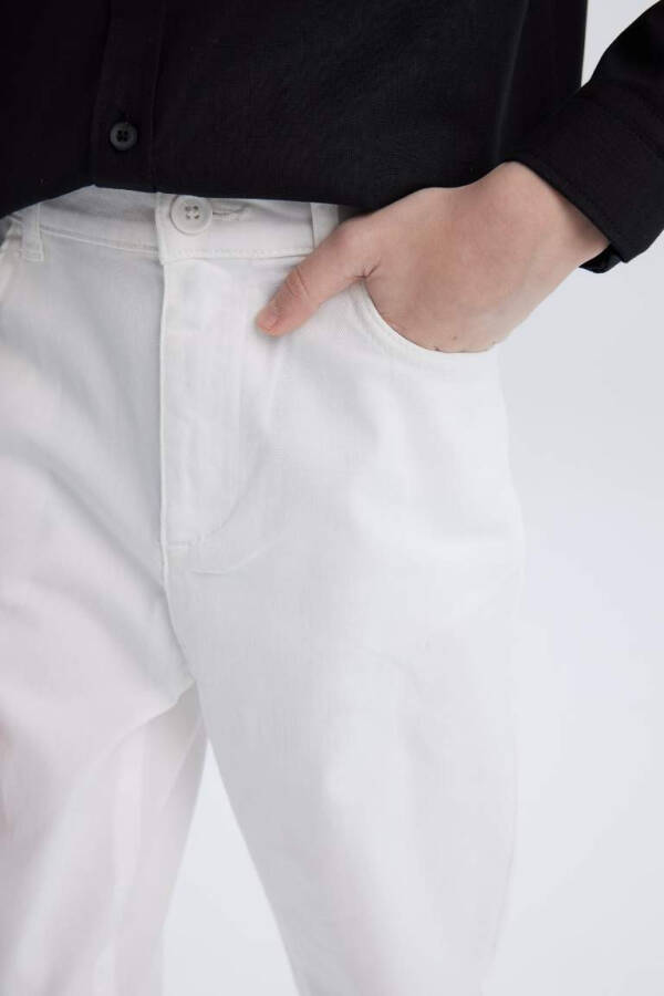 White Gabardine Trousers for Boys - 11