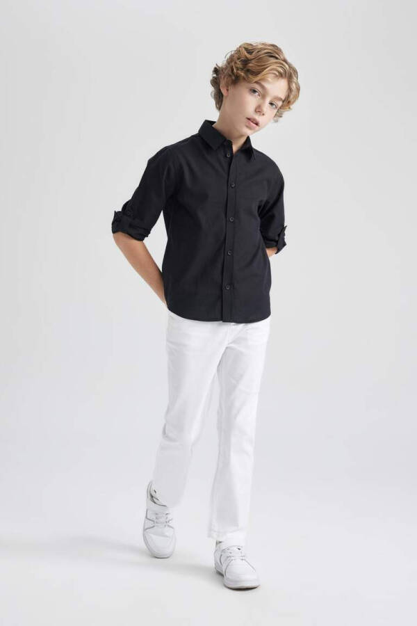 White Gabardine Trousers for Boys - 4