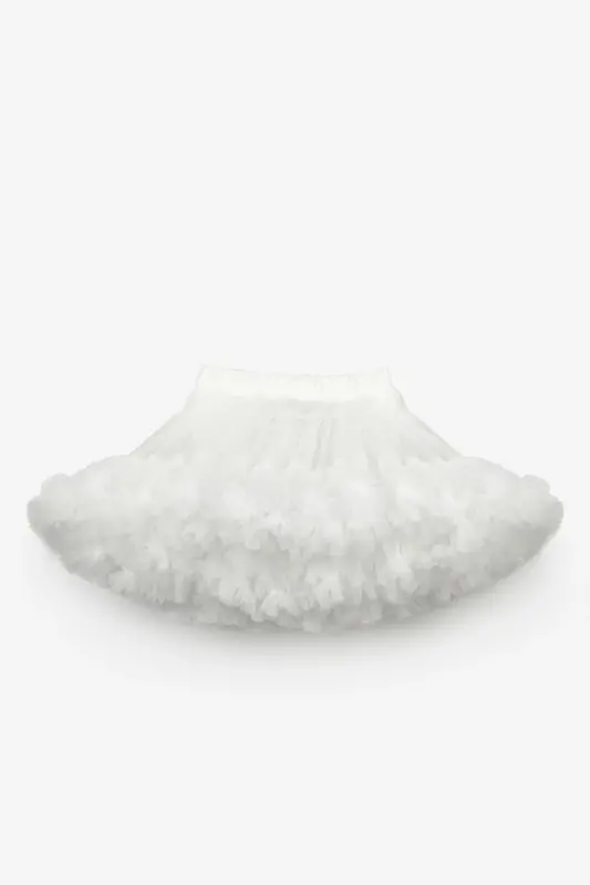 White Girls Kids Tutu Skirt - Bonita-White - 4