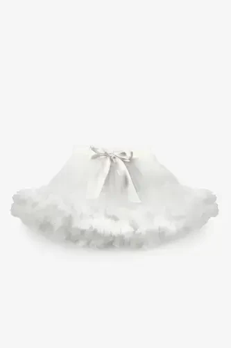 White Girls Kids Tutu Skirt - Bonita-White - 4