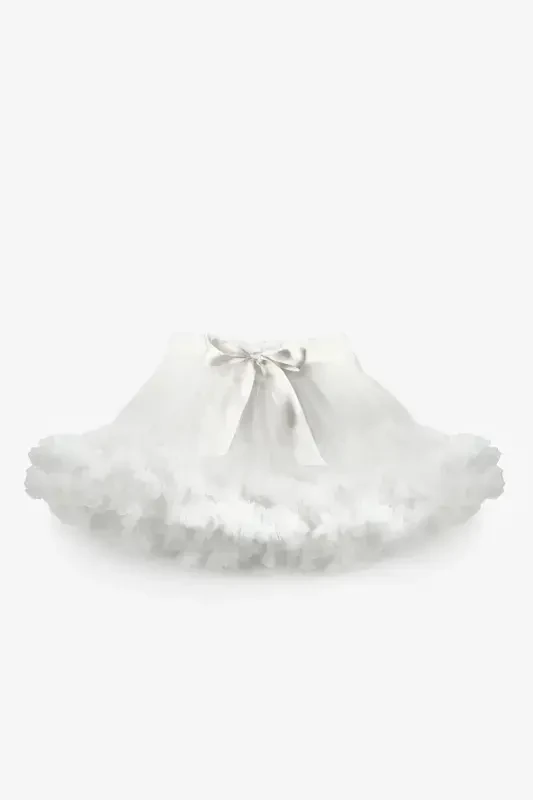 White Girls Kids Tutu Skirt - Bonita-White - 4