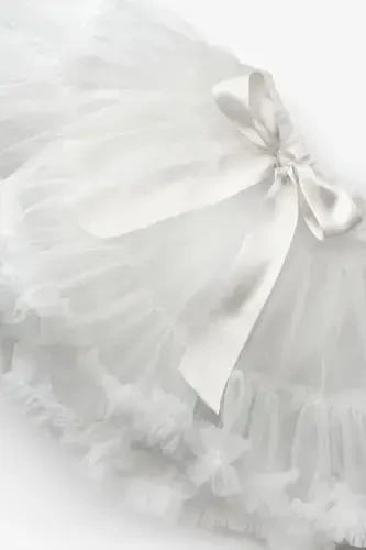 White Girls Kids Tutu Skirt - Bonita-White - 5