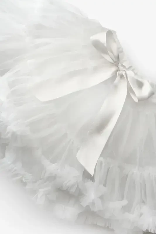 White Girls Kids Tutu Skirt - Bonita-White - 5