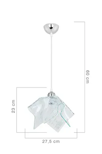 White Glass Pendant Chandelier Bedroom Living Room Kitchen Hallway Lamp-Silver - 3