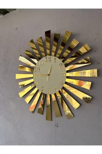 White Gold Mirrored Plexi Piano Model Numbered Home Gift Silent Wall Clock-White Gold - AA SHOP (1)