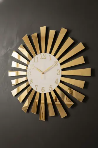 White Gold Mirrored Plexi Piano Model Numbered Home Gift Silent Wall Clock-White Gold 