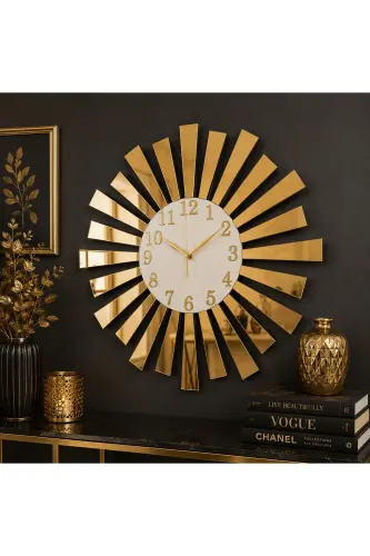 White Gold Mirrored Plexi Piano Model Numbered Home Gift Silent Wall Clock-White Gold 