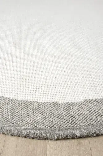 White Gray Soft Circle Round Carpet Living Room Kitchen Hallway Runner Rug Woven Machine-Made Carpet 0020 CIRCLE-White 45 - 2