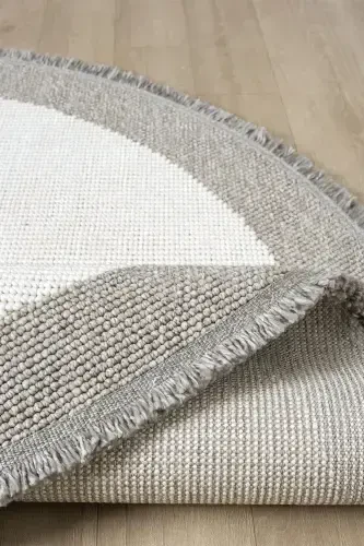 White Gray Soft Circle Round Carpet Living Room Kitchen Hallway Runner Rug Woven Machine-Made Carpet 0020 CIRCLE-White 45 - 4