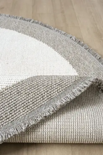 White Gray Soft Circle Round Carpet Living Room Kitchen Hallway Runner Rug Woven Machine-Made Carpet 0020 CIRCLE-White 45 - 4