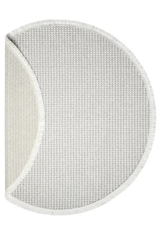 White Grey Soft Circle Rug Carpet Living Room Kitchen Hallway Runner Woven Machine Made Rug 0014 CIRCLE-Light Grey 1 - ELIZ HOME