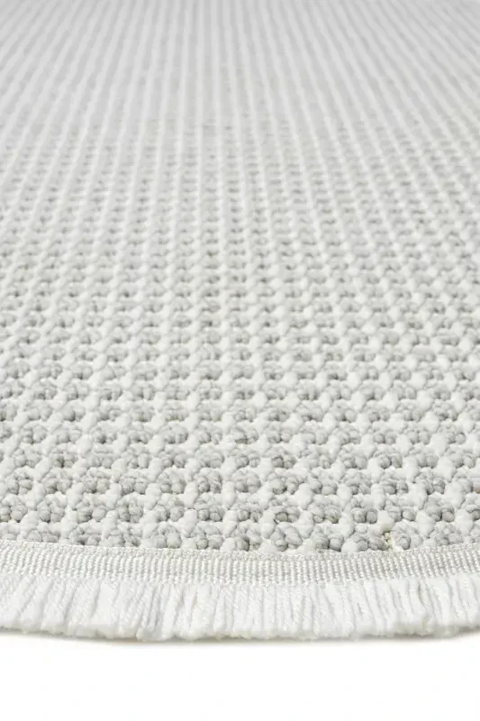 White Grey Soft Circle Rug Carpet Living Room Kitchen Hallway Runner Woven Machine Made Rug 0014 CIRCLE-Light Grey 1 - 2
