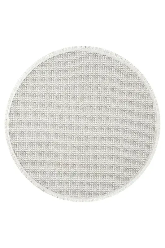 White Grey Soft Circle Rug Carpet Living Room Kitchen Hallway Runner Woven Machine Made Rug 0014 CIRCLE-Light Grey 1 - 6