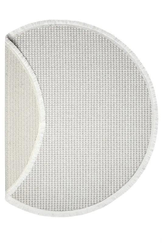 White Grey Soft Circle Rug Carpet Living Room Kitchen Hallway Runner Woven Machine Made Rug 0014 CIRCLE-Light Grey 1 - 1