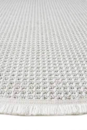 White Grey Soft Circle Rug Carpet Living Room Kitchen Hallway Runner Woven Machine Made Rug 0014 CIRCLE-Light Grey 1 - 2