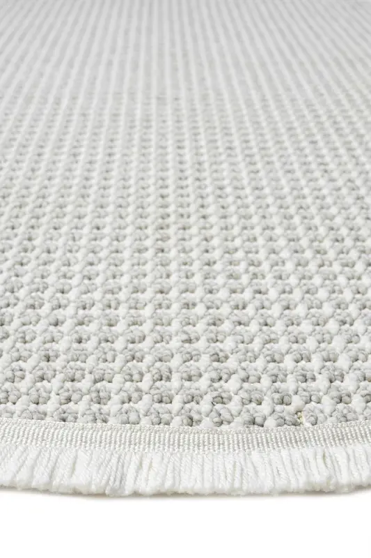 White Grey Soft Circle Rug Carpet Living Room Kitchen Hallway Runner Woven Machine Made Rug 0014 CIRCLE-Light Grey 1 - 2