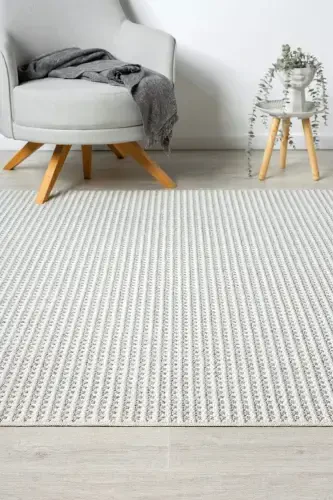 White Grey Soft Textured Rug Carpet Living Room Kitchen Hallway Runner Woven Machine Carpet 0014-Light Grey - 8