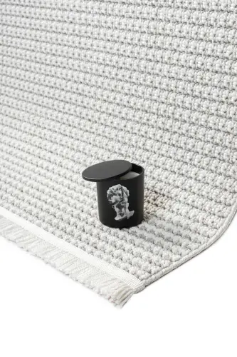 White Grey Soft Textured Rug Carpet Living Room Kitchen Hallway Runner Woven Machine Carpet 0014-Light Grey - 3