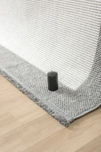 White Grey Soft Woven Carpet Bordered Living Room Kitchen Hallway Runner Woven Machine Carpet 0020-White 44 - ELIZ HOME (1)