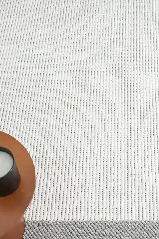 White Grey Soft Woven Carpet Bordered Living Room Kitchen Hallway Runner Woven Machine Carpet 0020-White 44 - 6