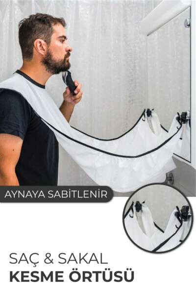 White Hair Beard Cutting Shaving Apron - 1