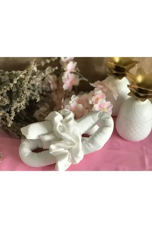 White Heatless Hair Styling Set Satin Hair Sausage Hair Curler Set Hair Styler-White - 1