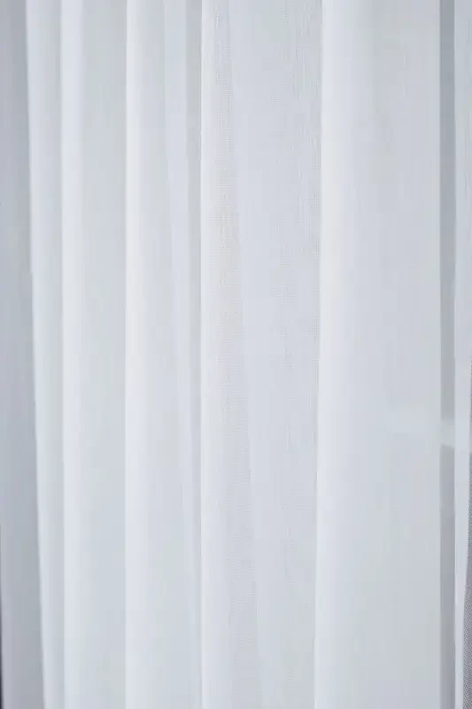 White High Quality Iron Free Plain Tulle Curtain Turner Pileless Shirring Tape-White - 2