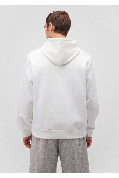 White, hooded, zippered basic sweatshirt. - 4