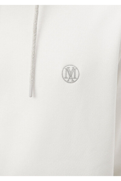 White Hoodie with Embroidered Logo 065809-34519 - 12