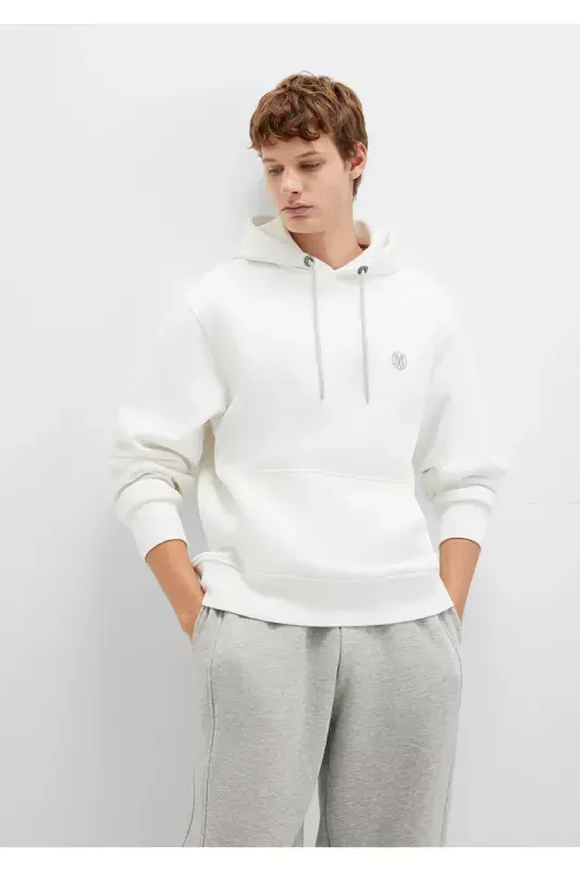 White Hoodie with Embroidered Logo 065809-34519 - 3