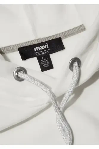 White Hoodie with Embroidered Logo 065809-34519 - 7